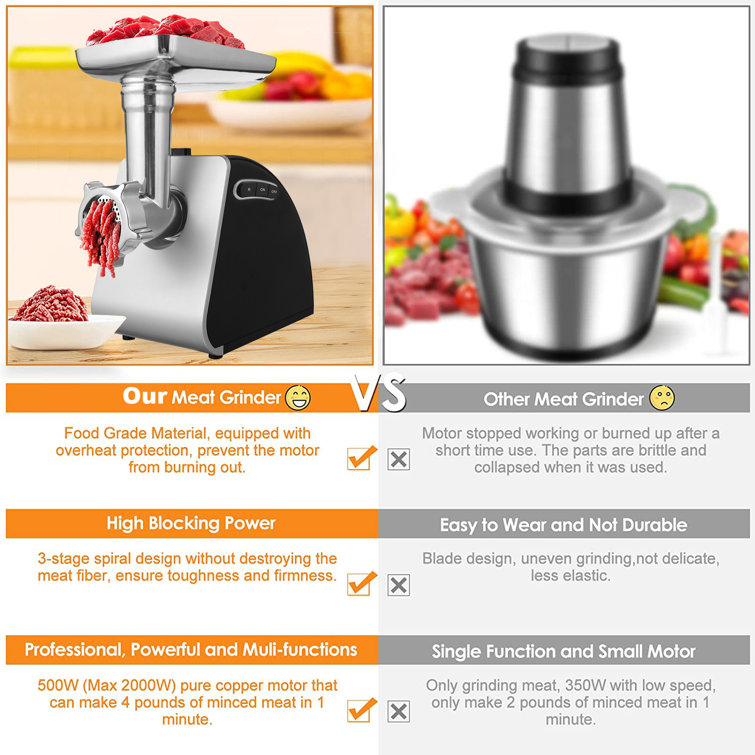 Meat grinder on sale slicer combo